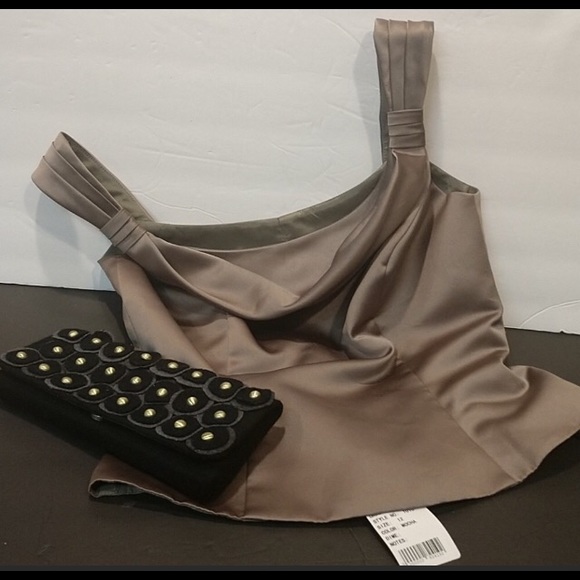 Impressions Tops - NTW Satin Blouse Elegant Bronze Top